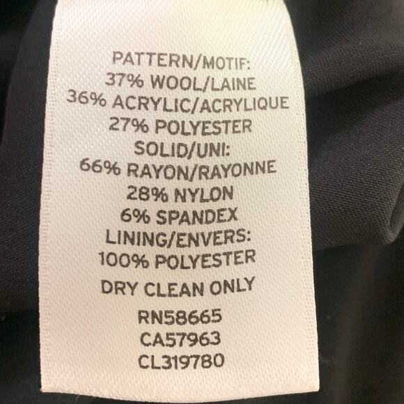 Classiques Entier Size M Zip Wool Blazer Jacket Gray Black Fitted Flattering - Picture 7 of 7